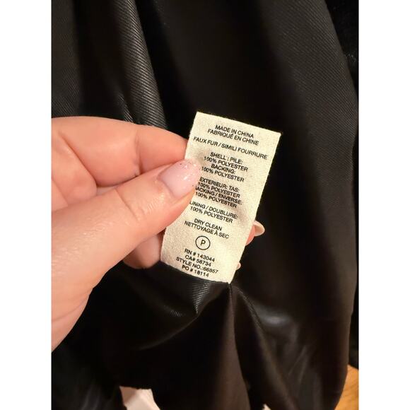 Avec Lea Filles Black Faux Fur Midi Coat size XL - Picture 6 of 7